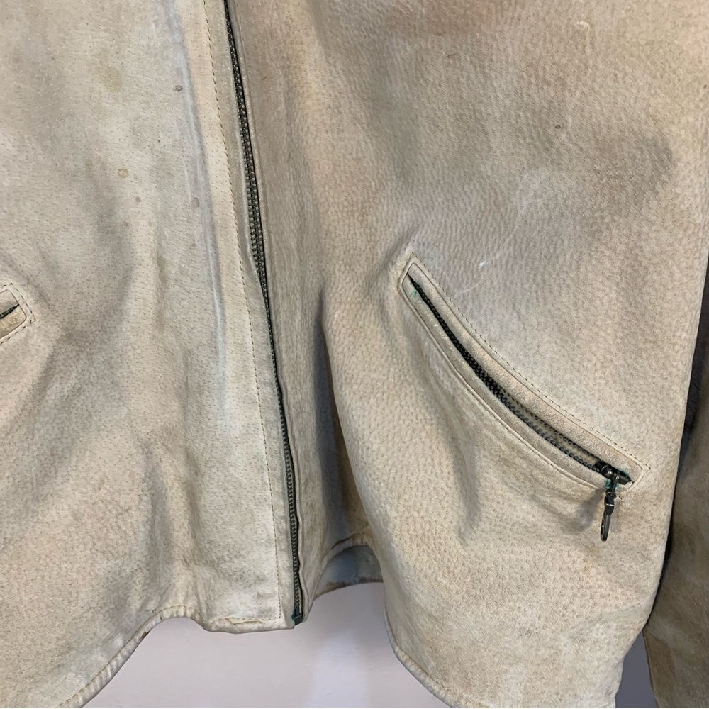 Wilson’s VTG 90s y2k Cropped Suede Leather Faux Fur Lined Jacket Tan - Picture 5 of 16